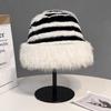 Women's Hat New Striped Plush Thickened Warm Hat Winter Casual Fashion Fisherman Hat Bucket Hat Women's