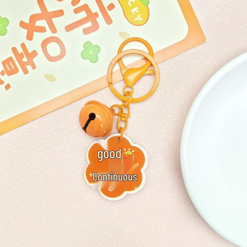 Motivational Acrylic Keychain with Bell Charm - Cute DIY Bag Accessory & Gift