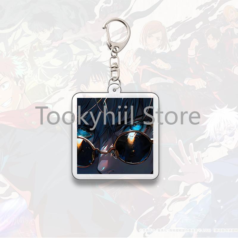 Gojo Satoru Square Keychain Boyfriend Exquisite Backpack Anime Figure Decorate Pendant Cartoon Itadori Yuji Collect Accessories