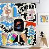 Abstract Colourful Shower Curtain for Bathroom Decor,Unique Funny Bathroom Curtain Set, Modern Asthetic Waterproof Fabric Show