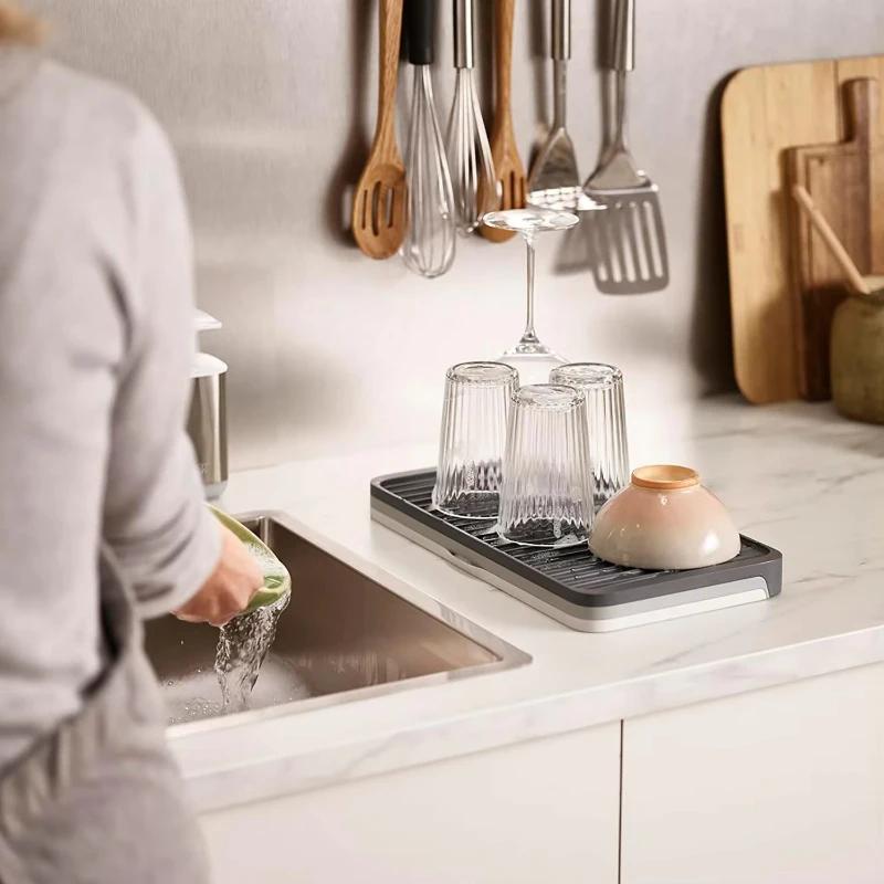 Horizontal Retractable Drainboards Set for Easy Storage Plastic Expandable Kitchen Drainage Board Home Organization