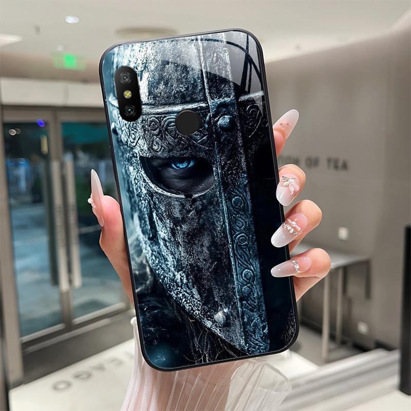 Beautiful Flower Cute Cartoon Cats Case For Xiaomi Mi A2 / Mi A2 Lite Tempered Glass Phone Case Protective Back Cover Hard Shell