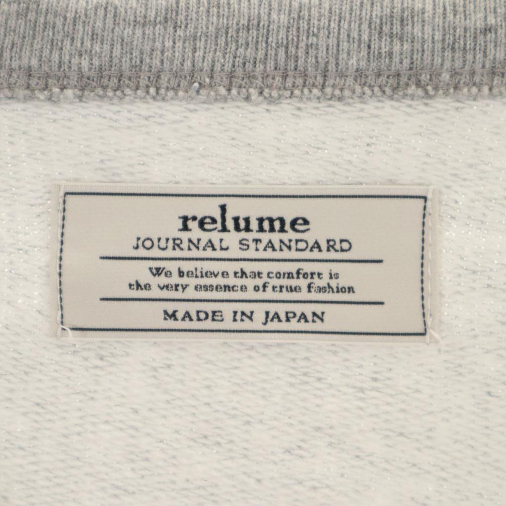 Relume JOURNAL STANDARD Made In Japan Long Sleeve Sweat Trainer S Gray Men's Used