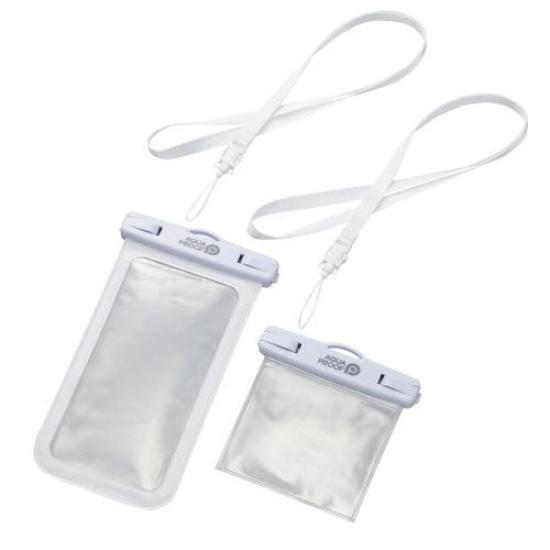 

ELECOM Waterproof Smartphone Case with IPX8 10m Neck Strap Included with iPhone and Other Smartphones inches or Wallet, Waterproof, Depth, [Compatible белый