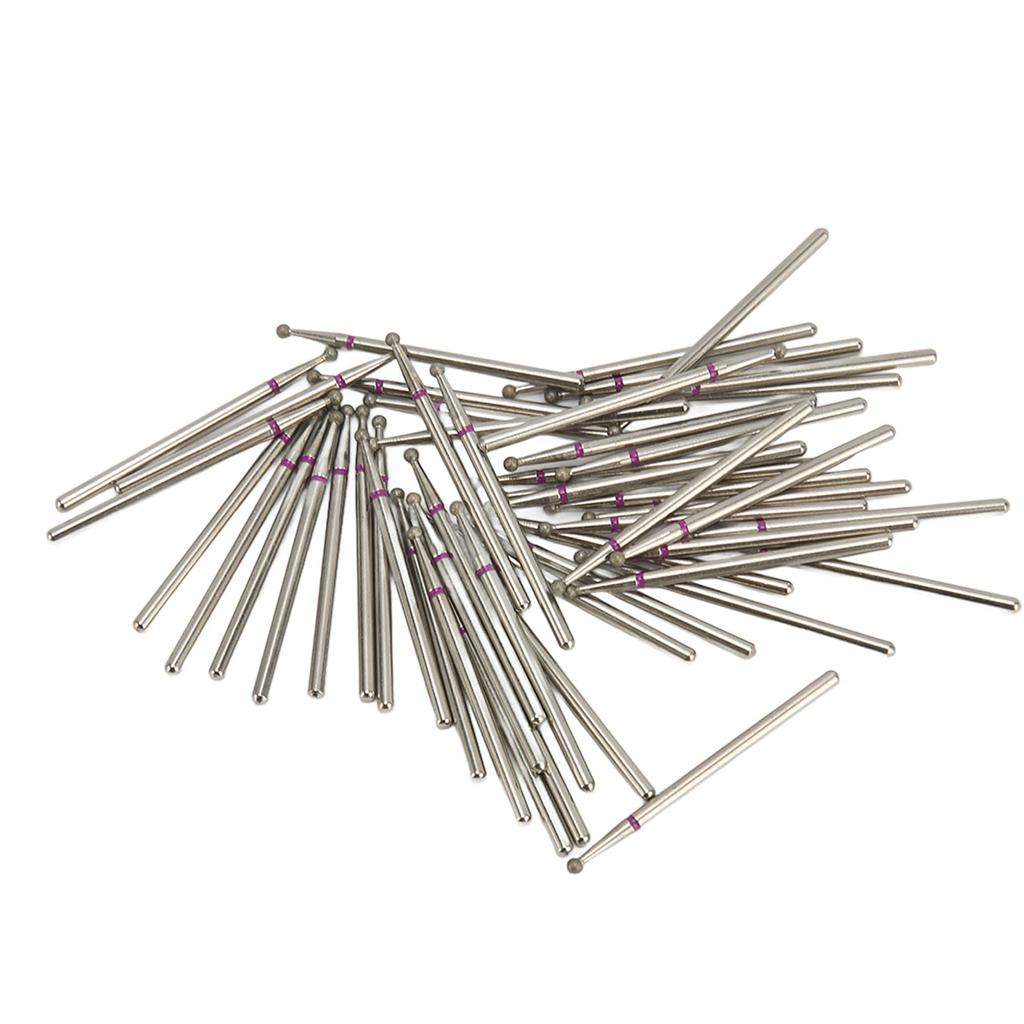 50pcs Nail Drill Bits Rotatable High Strength Emery Gel Nail Polishing Heads for Manicure Pedicure