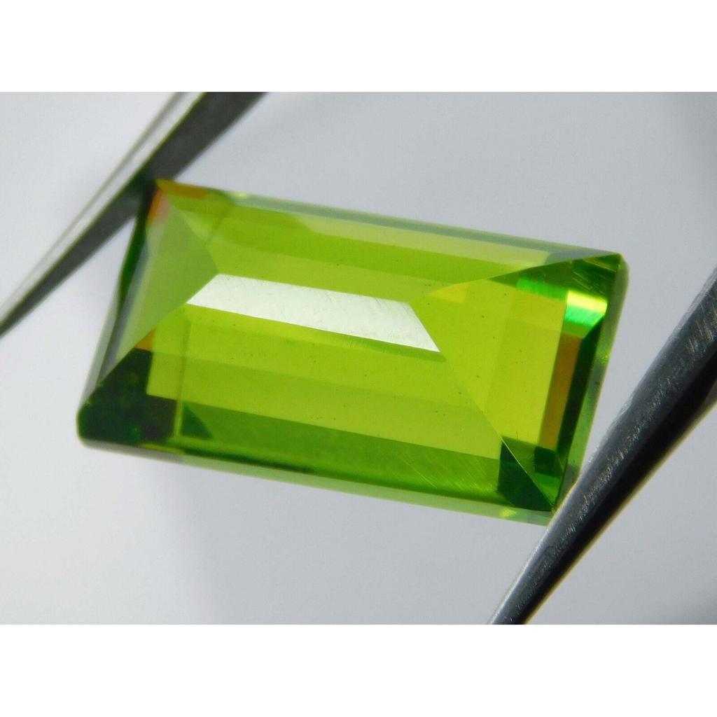 Natural Peridot 9.52ct Baguette Cut Certified Loose Gemstone
