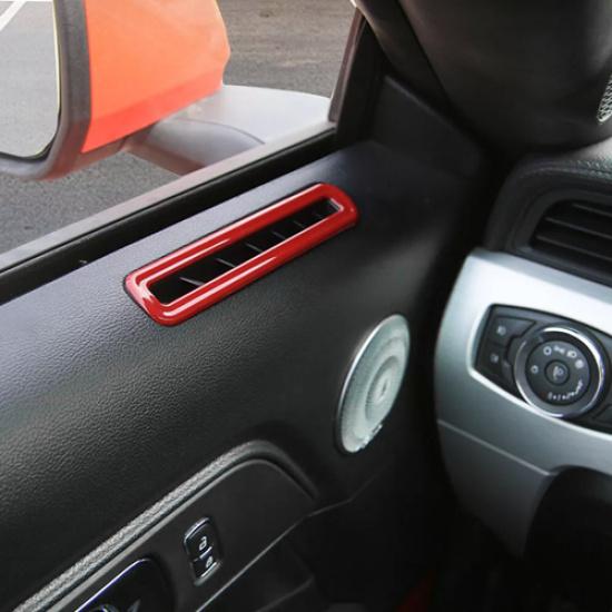 For 2015-2025 Ford Mustang ABS Red Interior Side Door Air Vent Outlet Trim Cover