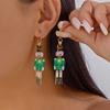 Cute Santa Claus Dangle Earrings For Women Acrylic Cartoon Snowman Elk Christmas Tree Bulb Pendant Earring Girls New Year Gift