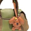 Adorable Curly Dog Keychain PU Leather Bag Charm With Secure Metal Hook For Purse Backpack Decoration Lightweight Design