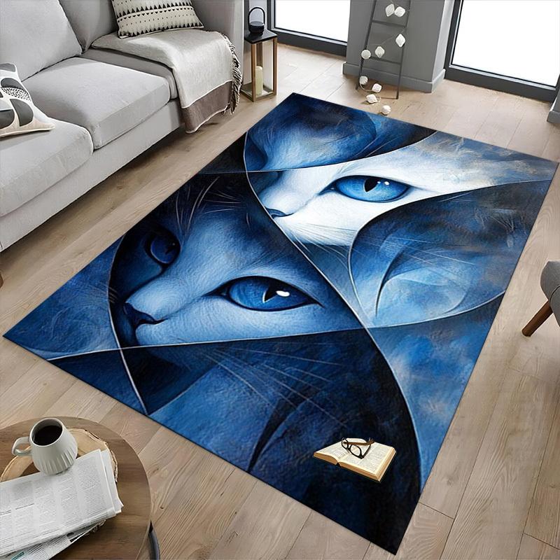 1PC Cat Face Carpet Office Rug Mat Home Decor Area Carpet Festival Gift Office Desk Chair Carpet Longlasting Material