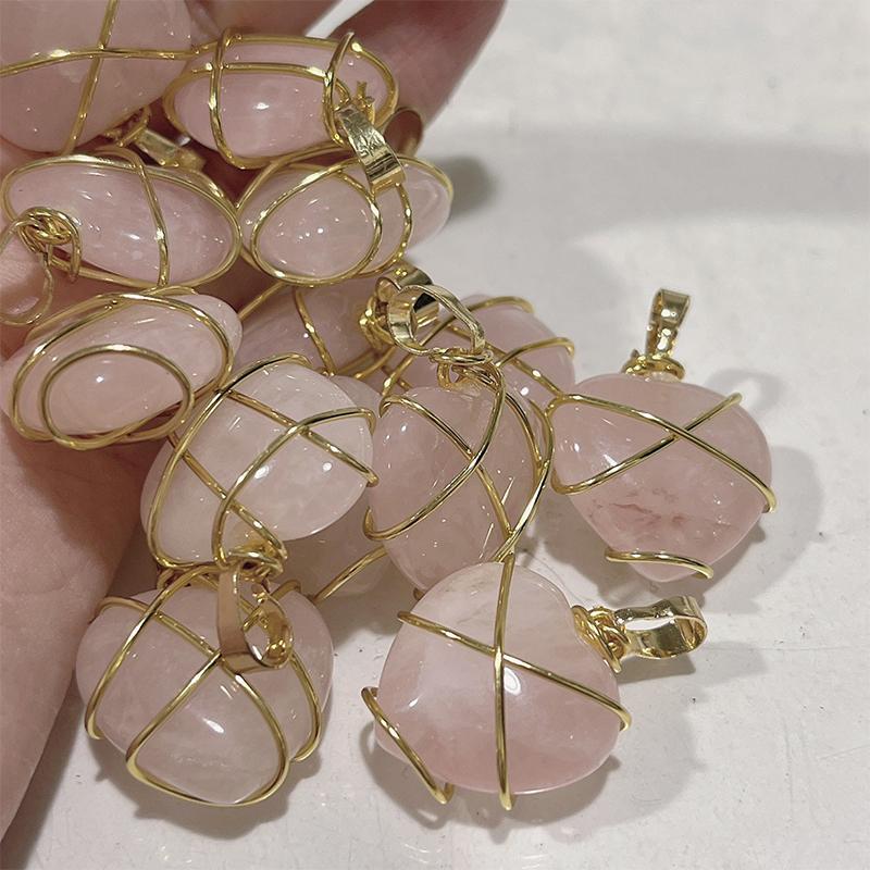 Opal Heart Necklace Castle Necklace For Women Girls Rose Quartz Barbie Necklace Jewelry Accessories Gift
