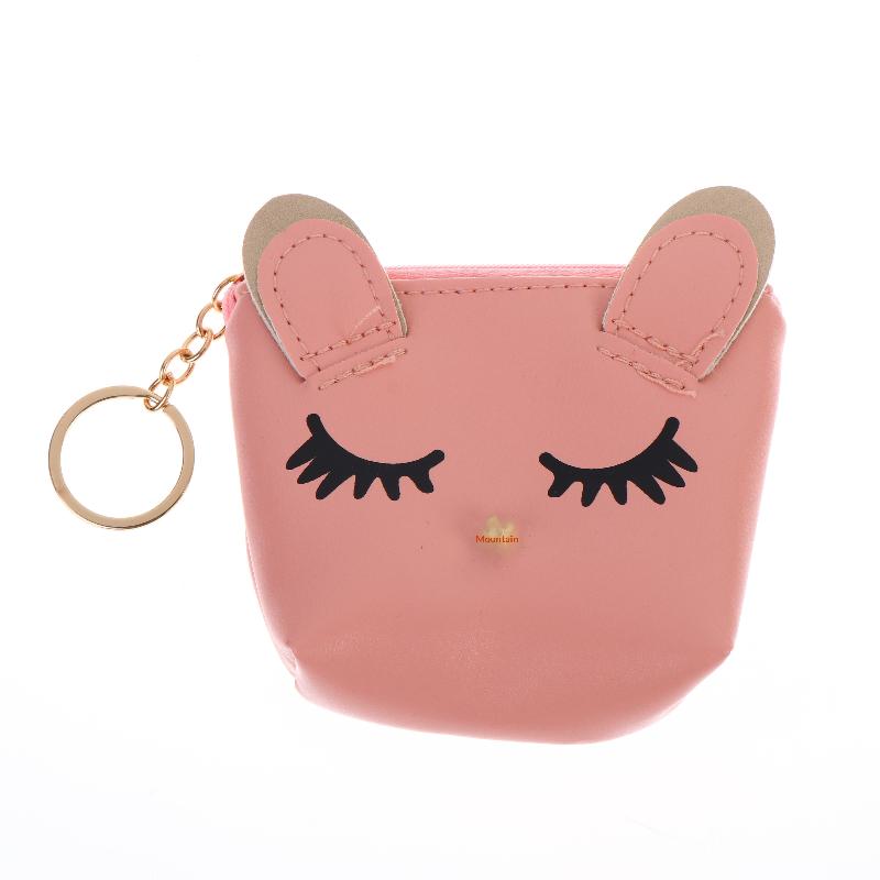 Mini Cute Cat Wallet Keychain Cartoon Lipstick Bag Fashion Earphone Keys Storage Bags Zipper Coin Purse Pendant Girls Gift