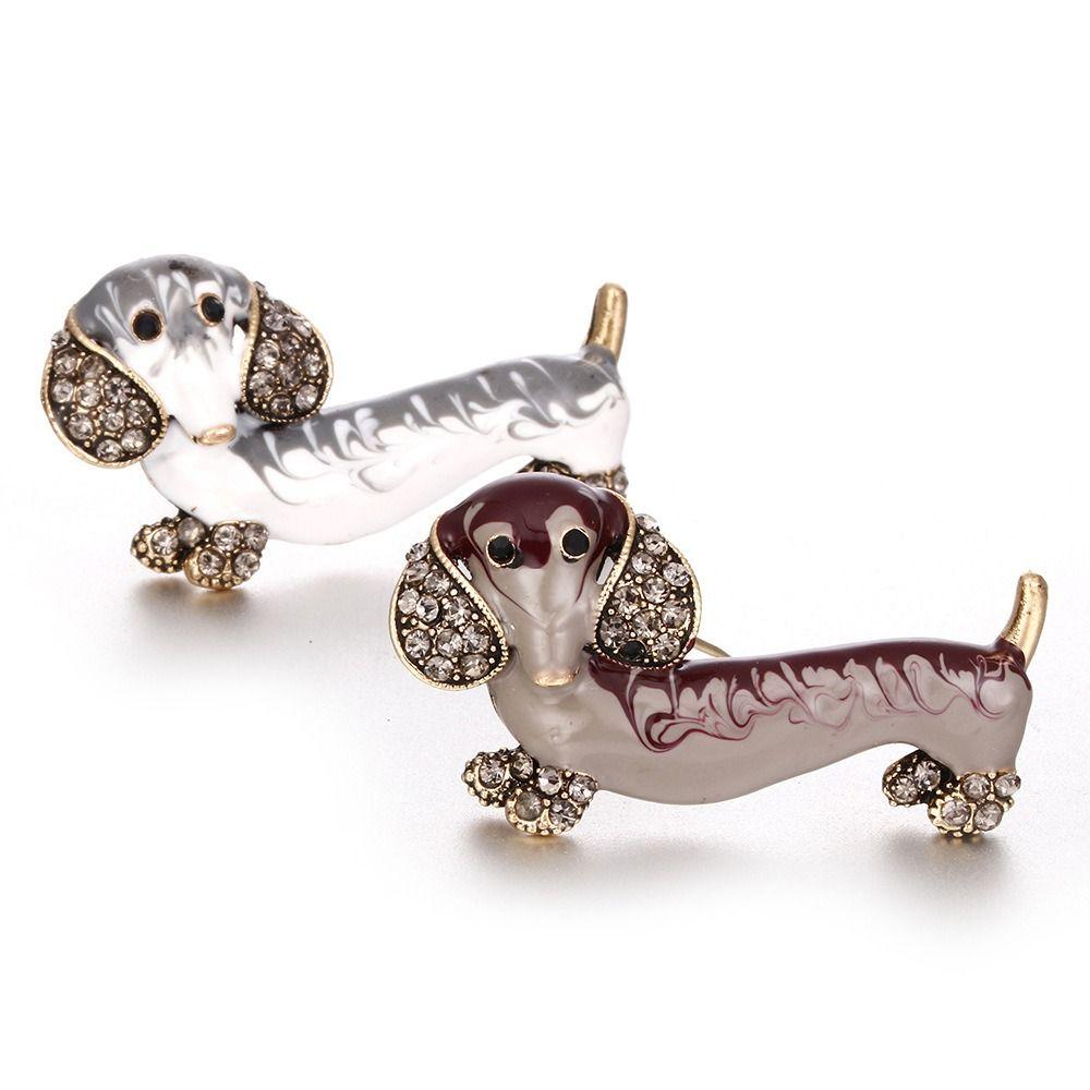 Zinc Zinc Alloy Niche Design Girl Gift Dachshund Dog Brooch Women Brooch Fashion Jewelry Clothing Accessory