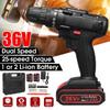 AC 100-240V Multifunction 36V Dual Speed 25 Torque Electric Cordless Drill Screwdriver LED