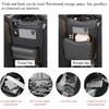 Car Organizer Storage Between Seats, Leather Large Capacity Automobile Handbag Hanging Store Content Bag, Auto Console Organizer Holder for Snack
