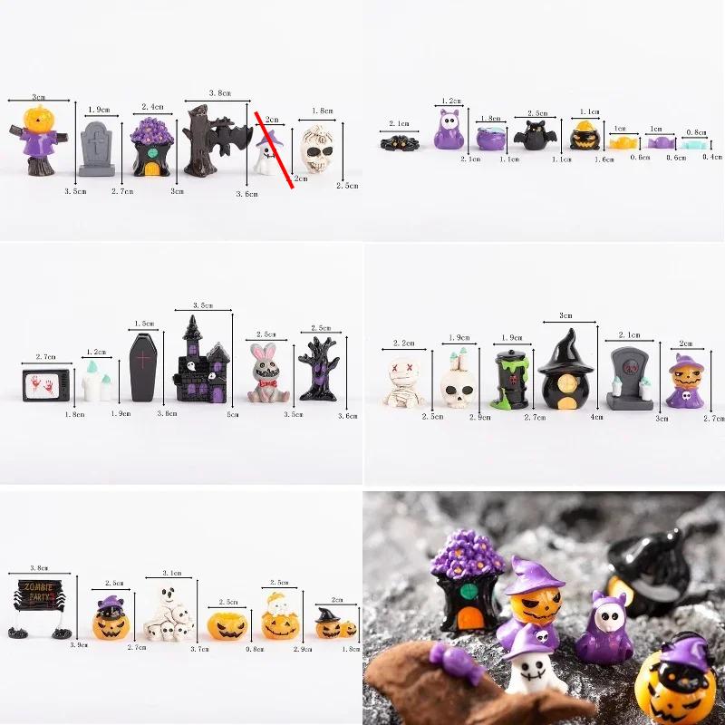 Micro Landscape Halloween Resin Decoration Mummy Ghost Pumpkin Figurines Home Decor Desktop Small Ornaments Miniatures Crafts