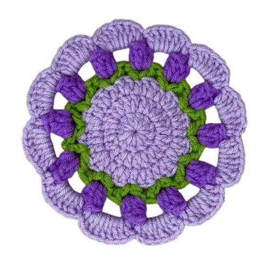 Handmade Crochet Flower Coaster Heat-Resistant Cup Mat for Mugs Glasses Soft Non-Slip Absorbent Table Protector Mat Cute Kitchen Desk