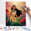 Disney Digital Oil Painting Art Painting Kit Pocahontas Manual Diy Painting for Home Decorations with Flowers and Hummingbird
