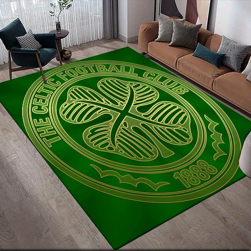 Celtic FC logo Pattern Square Carpet,Area Rug,Carpet Rug for Living Room Bedroom Sofa Playroom Decor,Non-slip Floor Mat,Holiday Birthday Gifts