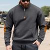 Spring Autumn New Men's Fleece Sweatshirt Stand-up Collar Half Zipper Pullover Long Sleeve Sweatshirt Corduroy Trend Men's Tops