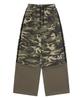 MUCENT Mauve Matching Metal Logo Camo Color Block Wide Elastic Pants