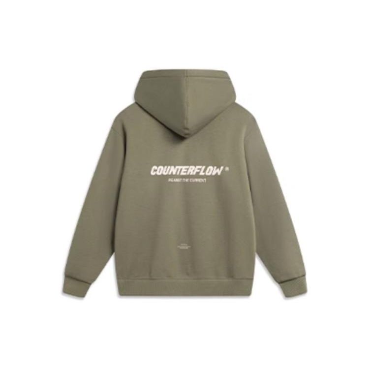 Li Ning CF Suo Pullover Fleece Hoodie Unisex Hoodies Muddy-Olive-Green AWDTB15-3