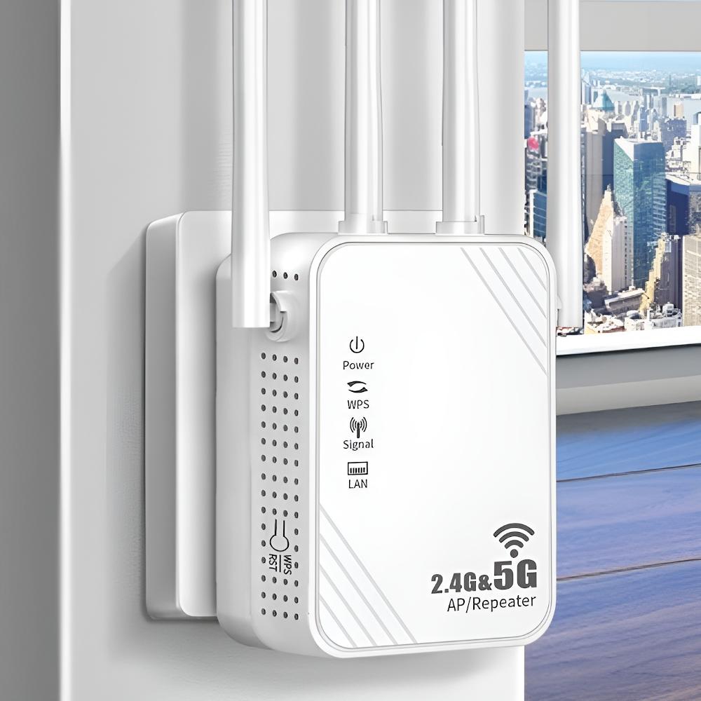 WiFi Signal Amplifier Repeater LAN RJ-45 1200Mbps Router AP 4 Antennas 5GHz