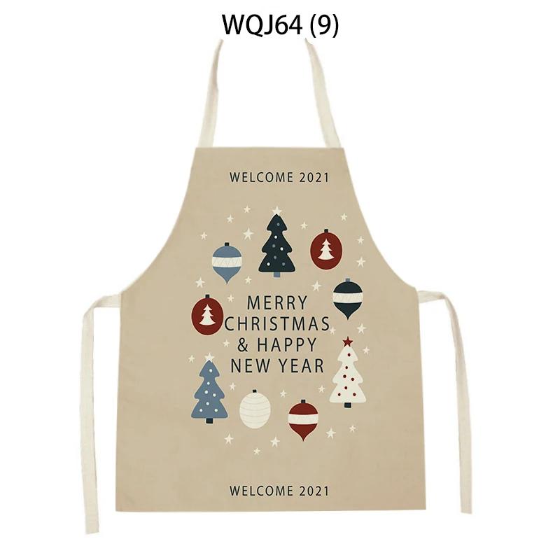 Merry Christmas Tree Socks Gift Letter Printed Cleaning Kitchen Apron Baking Cooking Antifouling Apron Sleeveless Pinafore