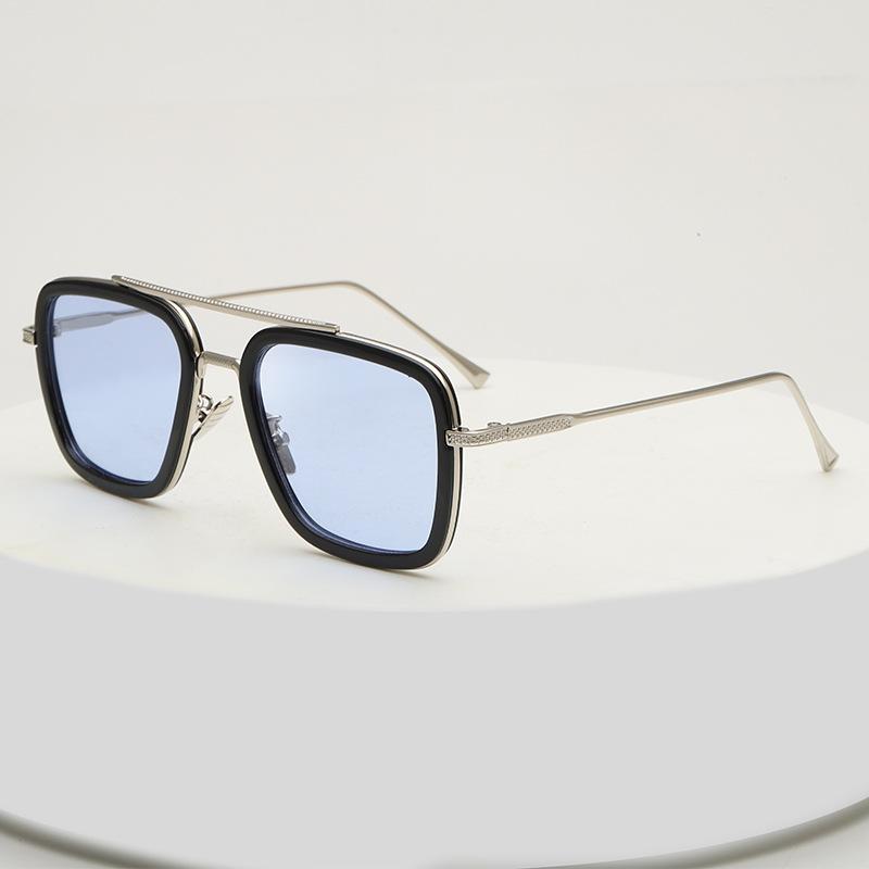 New Mens Metal Square Sunglasses Fashion Mens UV Resistant Sun Glasses Classics Vintage Male Eyewear Fit UV400 Oculos De Sol