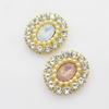 10Pcs Crystal Ivory Faux Pearl Rhinestone Buttons Wedding Decoration DIY Flatback Gold Clothing Scrapbooking Crafts Accessories