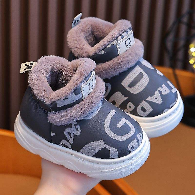 

Boys Snow Boots Winter Waterproof Fleece Baby Winter Shoes Children s Large Cotton Shoes Girls Thickened Warm Boys Cotton Boots 22/23 (inner length 13.5) чёрный