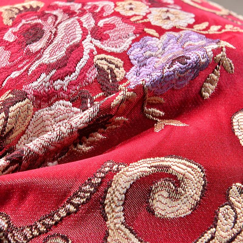 Jacquard Floral Decorative Cushion Cover 48x48cm Sofa Home Bedroom Decor Classic Throw Pillowcase Chair Waist Covers