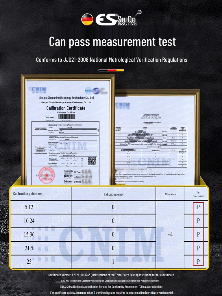 High-Precision Micrometer Gauge for Outer/Inner Diameter & Thickness Measurement