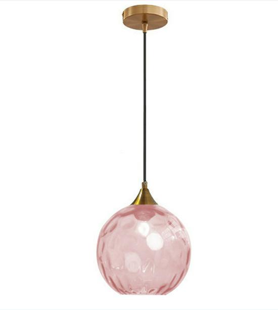 Nordic Colorful Water Ripple Glass Sphere Pendant Lamp for Bedroom or Bar.