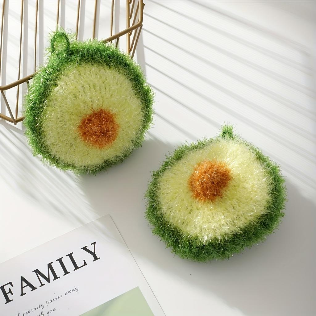 Avocado Shaped Kitchen Cleaning Sponge for Kitchen Dishwashing Cloth Soft Absorbent Household Cleaning Tools Easy Kitchen Tools