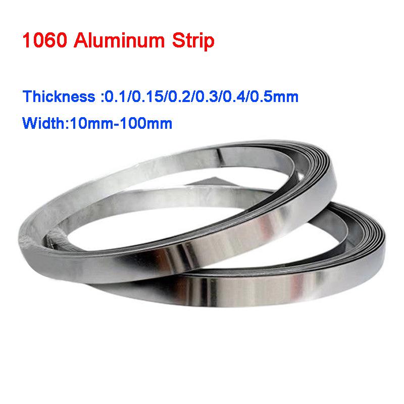 Length 1M 2M Thickness 0.1/0.15/0.2/0.3/0.4/0.5mm Aluminum Foil Thin Sheet Plate 1060 Aluminum Strip for DIY Material Washer