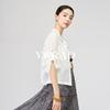 Casual and minimalist ramie lace short jacket for women's outings, paired with loose long sleeved clothes