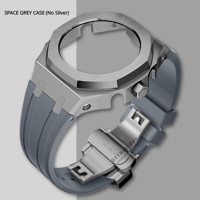 Ny Gen5 Casioak-fodral i rostfritt stål för G-Shock GA2100 Mod-kit Modifieringssats Metallram gummiband för GA2110 GAB2100