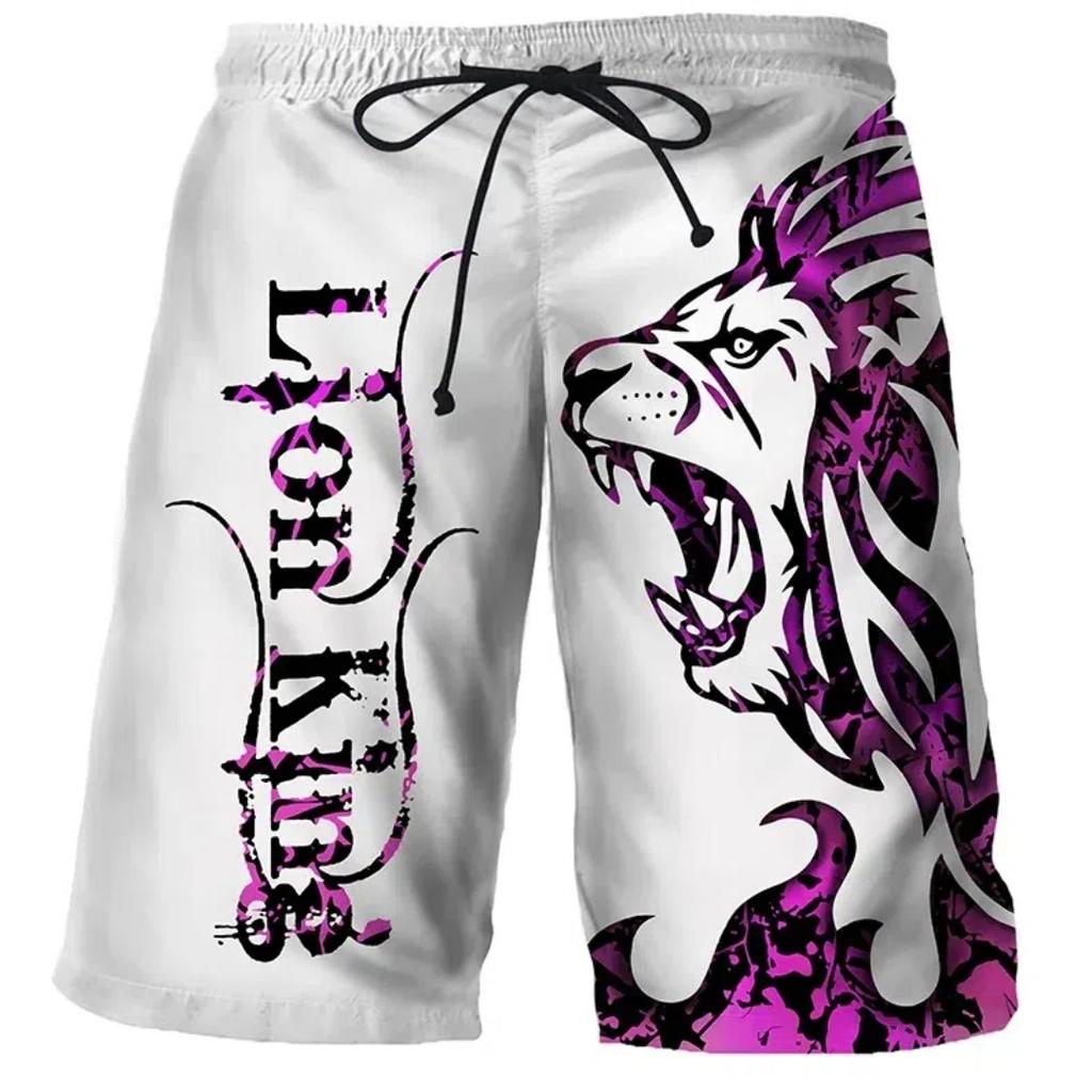 Cool Tiger Wolf Summer Shorts Comfortable Surfboard Hawaiian Beach Shorts Quick Dry Sports Shorts Men's Beach Shorts Boys