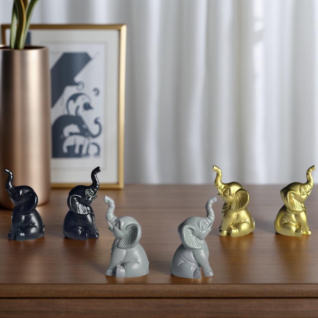 1 Paar Niedliche Mehrfarbige Elefantenfiguren, Entzückendes Design, Geeignet für Wohnzimmer, Schreibtisch, Arbeitszimmer, Heimdekoration, Exquisite Dekorationsartikel