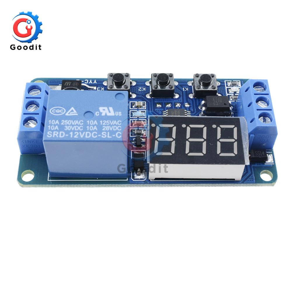 DC 12V Time Relay LED Display Automation Cycle Delay Timer Control Off Switch Delay Voltage Protection Relay module Relays 5