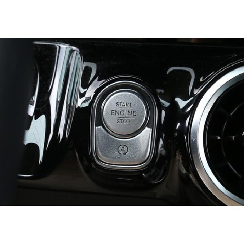 Cover Trim Inner One-Click Startup Button For Benz GLA Silver Aluminum -
