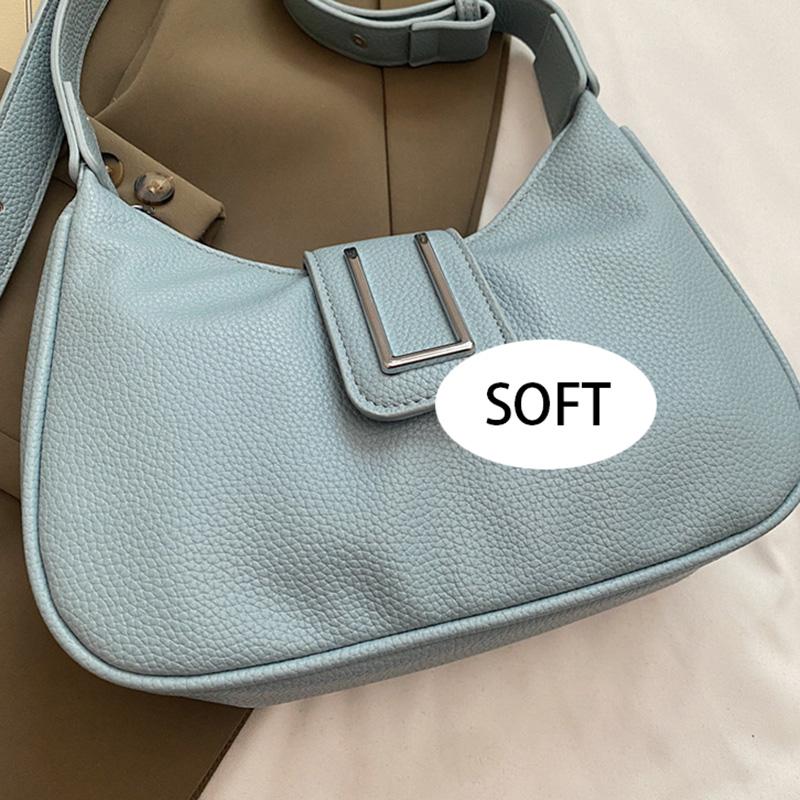 Fashion Solid Women's Shoulder Bag Artificial Leather Square Underarm Bags Ladies Handbags For Daily Used and Gift