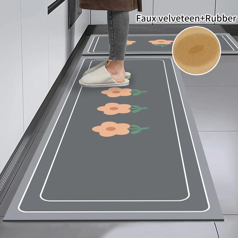 Diatomite Kitchen Mat Foot Mats Super Absorbent Kitchen Rug Long Bedside Area Rugs Carpet Anti Slip Bathroom Kitchen Accessories