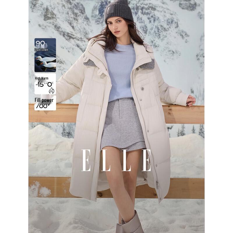 ELLE Women s 2025 Winter Hooded Duck Down Jacket M