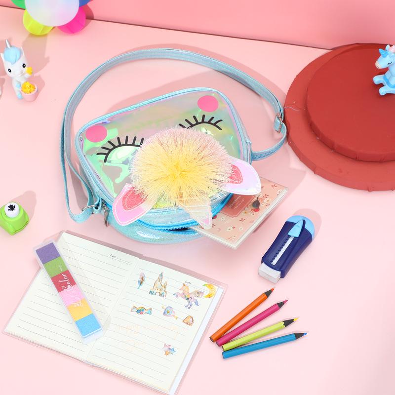 Unicorn Kids' Crossbody Bag - TPU Storage Cartoon Shoulder Travel Bag for Students