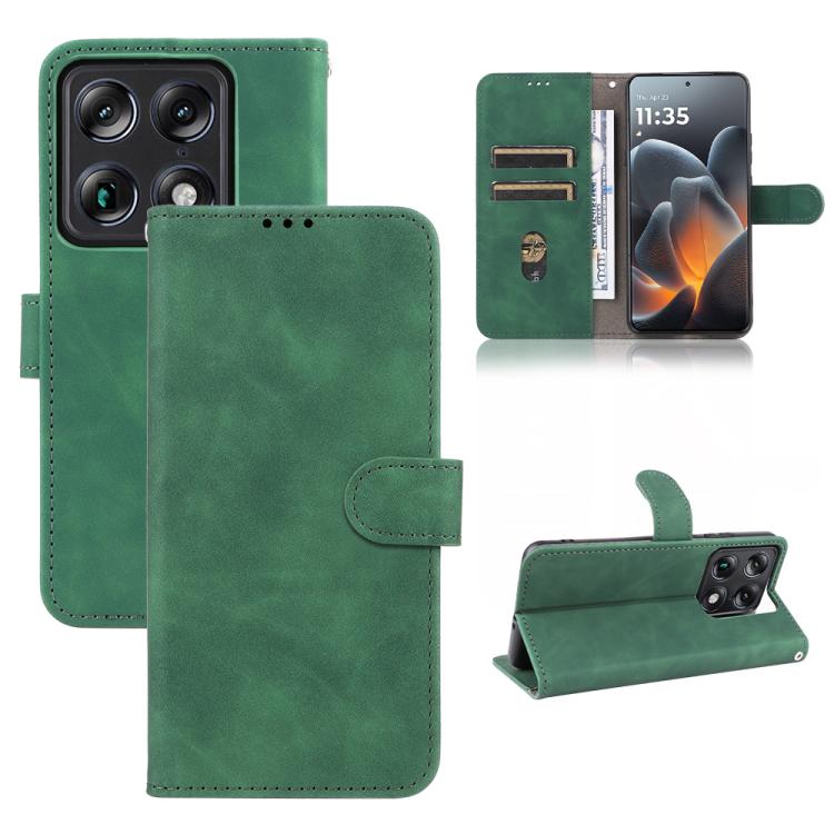 Protective Case for Motorola Moto X70 Air Pro 5G Skin Feel Magnetic Flip Leather Phone Case for Motorola Moto X70 Air Pro 5GOpp Bag зелёный