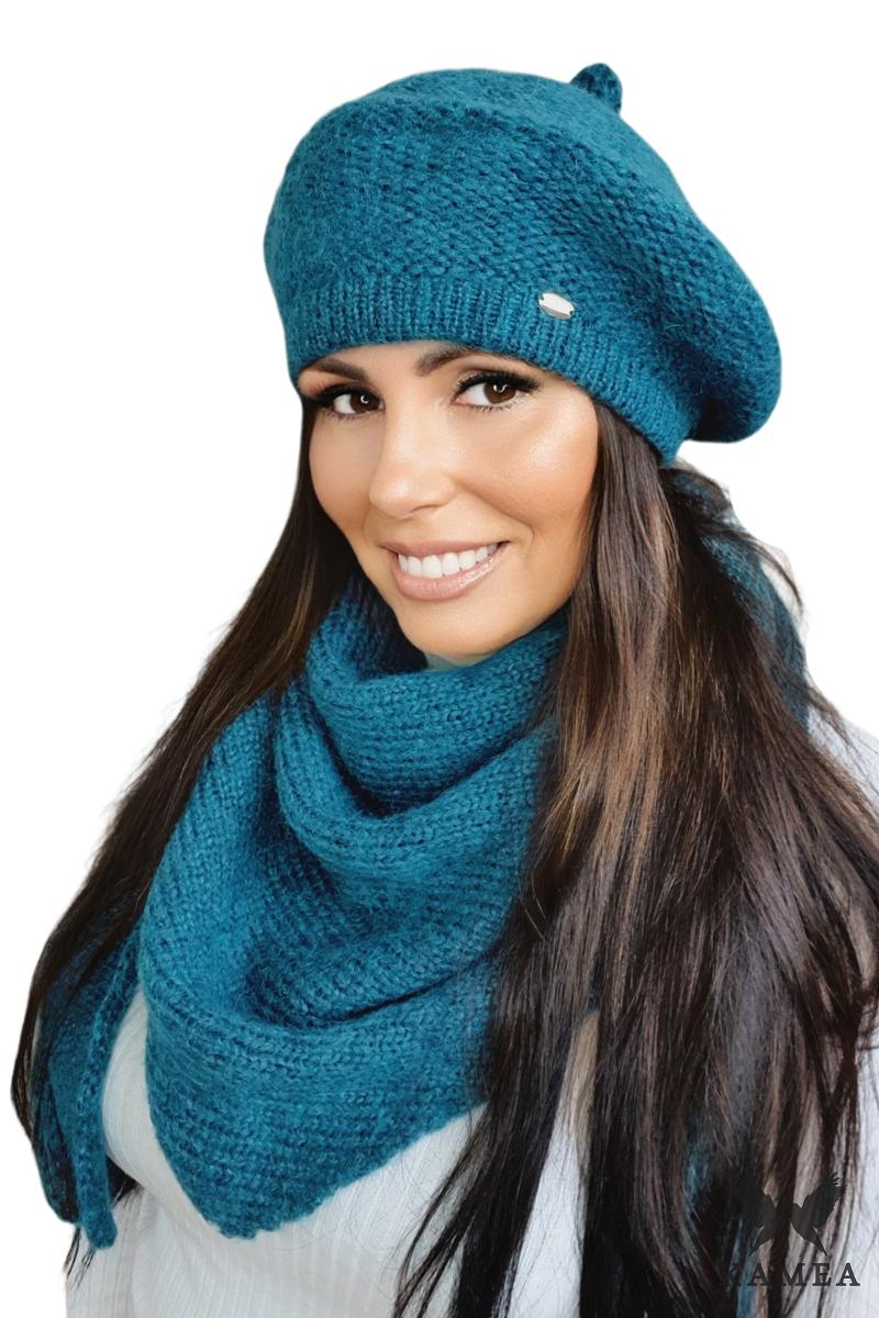 Ofelia - Turquoise Women` Winter Beret