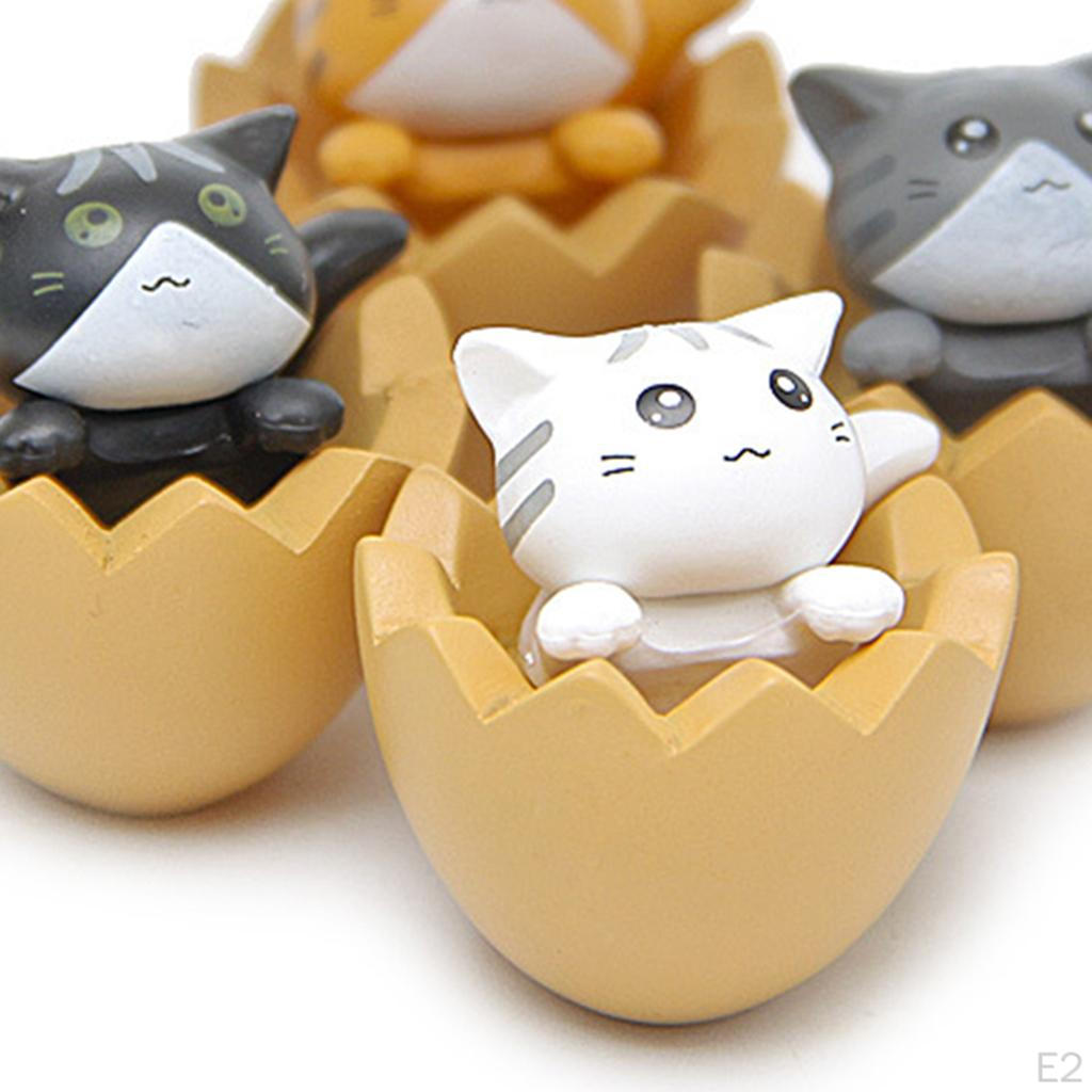4 Pieces Miniature Garden Cat Figurines Toys Animals Figurine Decoration
