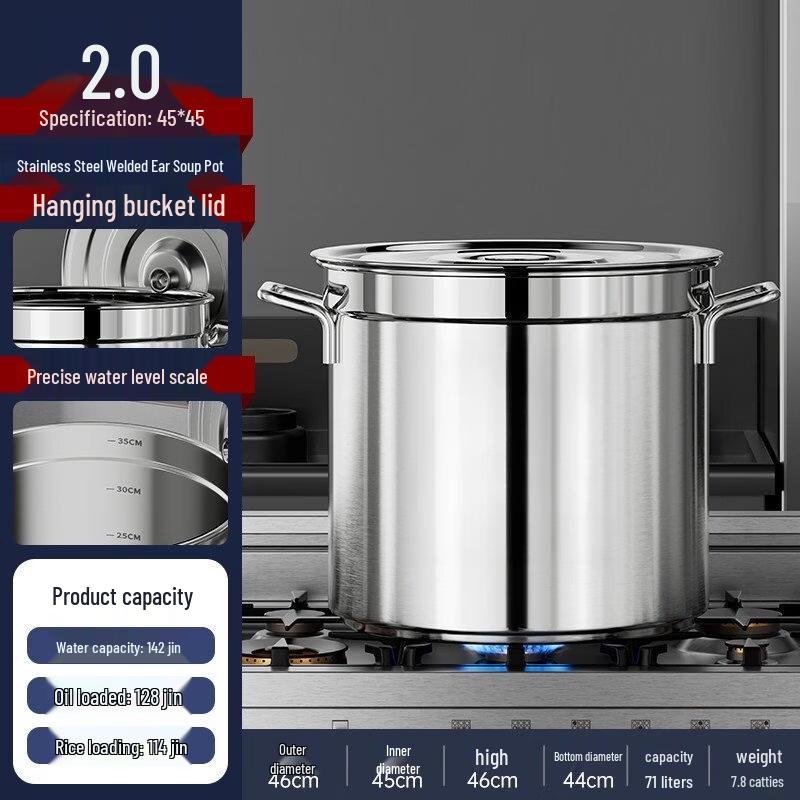 JPHZNB Extra Thick Stainless Steel Round Multipurpose Pot with Lid